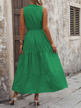 Notched Sleeveless Maxi Tank Dress - Trendsi - Flyclothing LLC