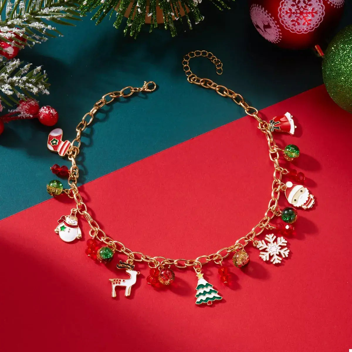 Christmas Themed Charm Necklace - Trendsi - Flyclothing LLC