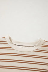 Stripe Round Neck Sleeveless Pocketed Mini Dress - Trendsi - Flyclothing LLC