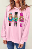 Nutcracker Graphic Round Neck Long Sleeve Sweatshirt - Trendsi - Flyclothing LLC
