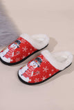 Snowman Round Toe Faux Fur Slippers - Trendsi - Flyclothing LLC