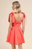 SO ME Fit and Flare Washed Gameday Dress - Trendsi