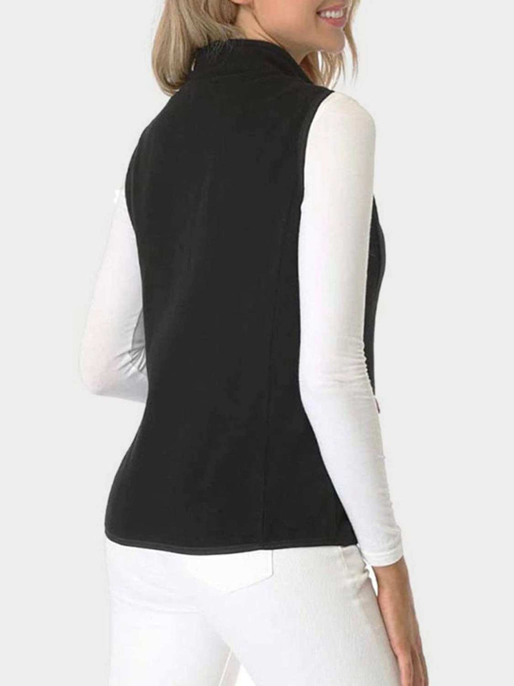 Zip Up Turtleneck Vest with Pockets - Trendsi - Flyclothing LLC