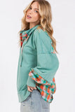 SAGE + FIG Full Size Plaid Print Washed Hoodie - Trendsi