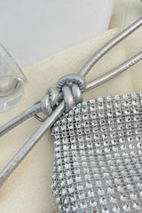 Rhinestone Knotted Strap Crossbody Bag - Trendsi