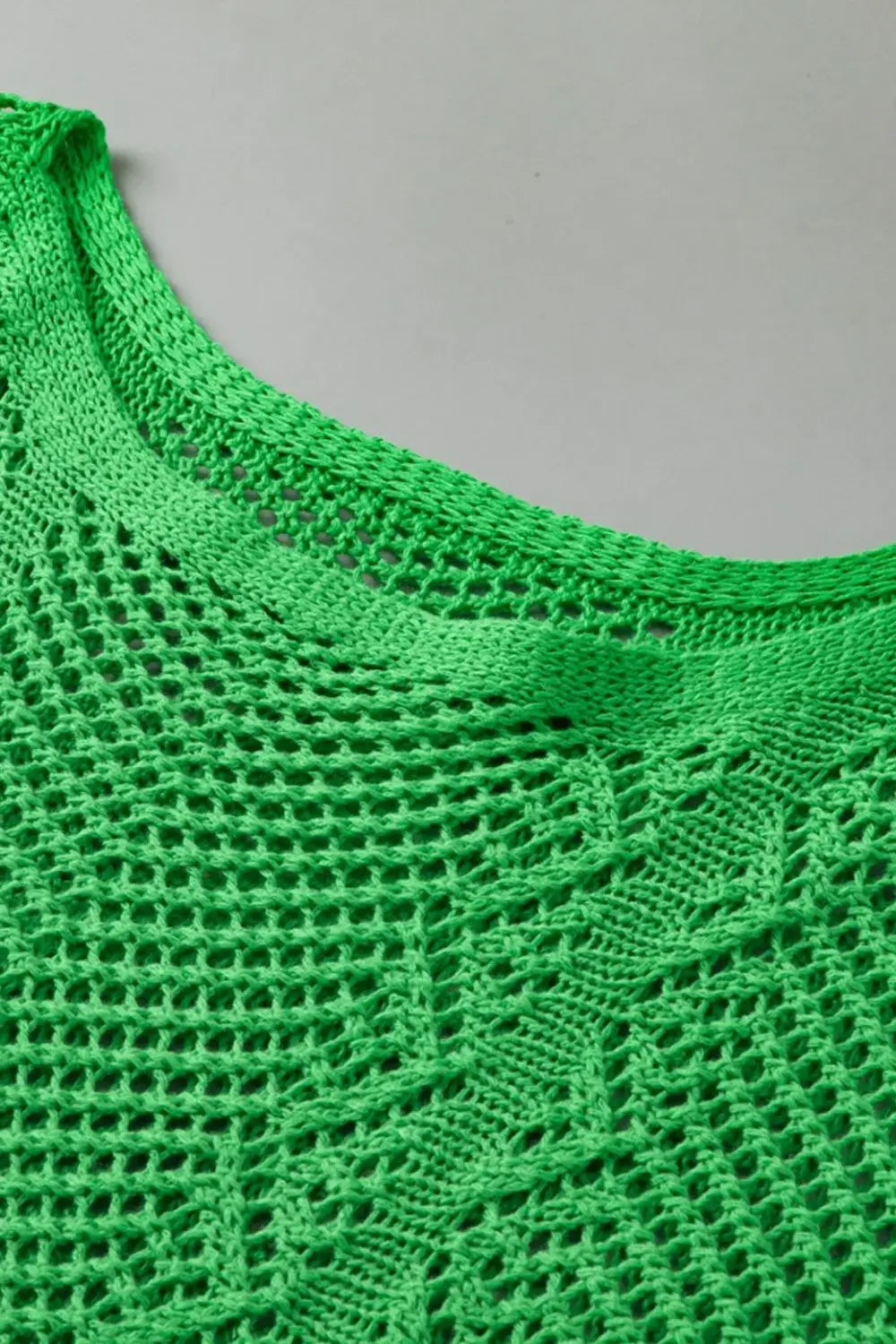 Scallop Edge Half Sleeve Pointelle Knit Top - Trendsi - Flyclothing LLC