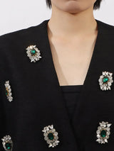 Plus Size Rhinestone Relaxed Fit Vest Coat - Trendsi - Flyclothing LLC