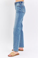 Judy Blue Full Size High Waist Straight Jeans - Trendsi