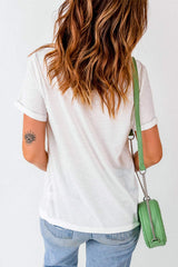 Sequin Butterfly Round Neck Short Sleeve T-Shirt - Trendsi - Flyclothing LLC