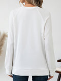 Round Neck Raglan Sleeve Top - Trendsi