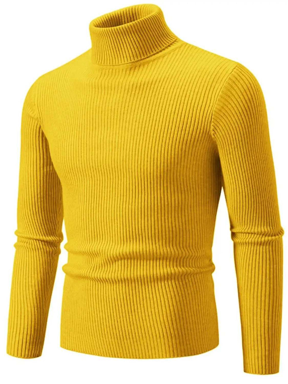 Men's Turtleneck Long Sleeve Ribbed Sweater - Trendsi - Flyclothing LLC