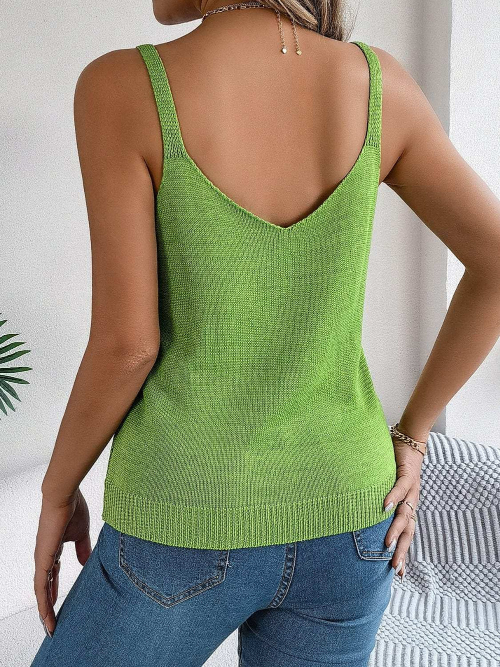 Openwork Scoop Neck Knit Vest - Trendsi - Flyclothing LLC