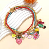 3 Piece Colorful Rope Charm Necklace - Trendsi - Flyclothing LLC