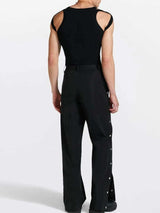 Men's Full Size Cutout Round Neck Tank Plus Size - Trendsi - Flyclothing LLC