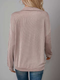 Double Take Striped Half Zip Long Sleeve T-Shirt - Trendsi - Flyclothing LLC