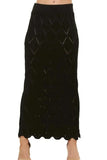 ADORA Scallop Trim Detail Knit Skirt - Trendsi