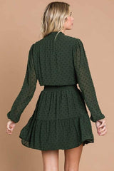 Culture Code Swiss Dot Smock Neck Mini Dress with Pockets - Trendsi - Flyclothing LLC