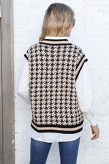 Ribbed V-Neck Sleeveless Sweater - Trendsi - Flyclothing LLC