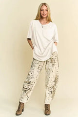 Davi & Dani Short Sleeve Side Slit T-Shirt with Pockets - Trendsi - Flyclothing LLC