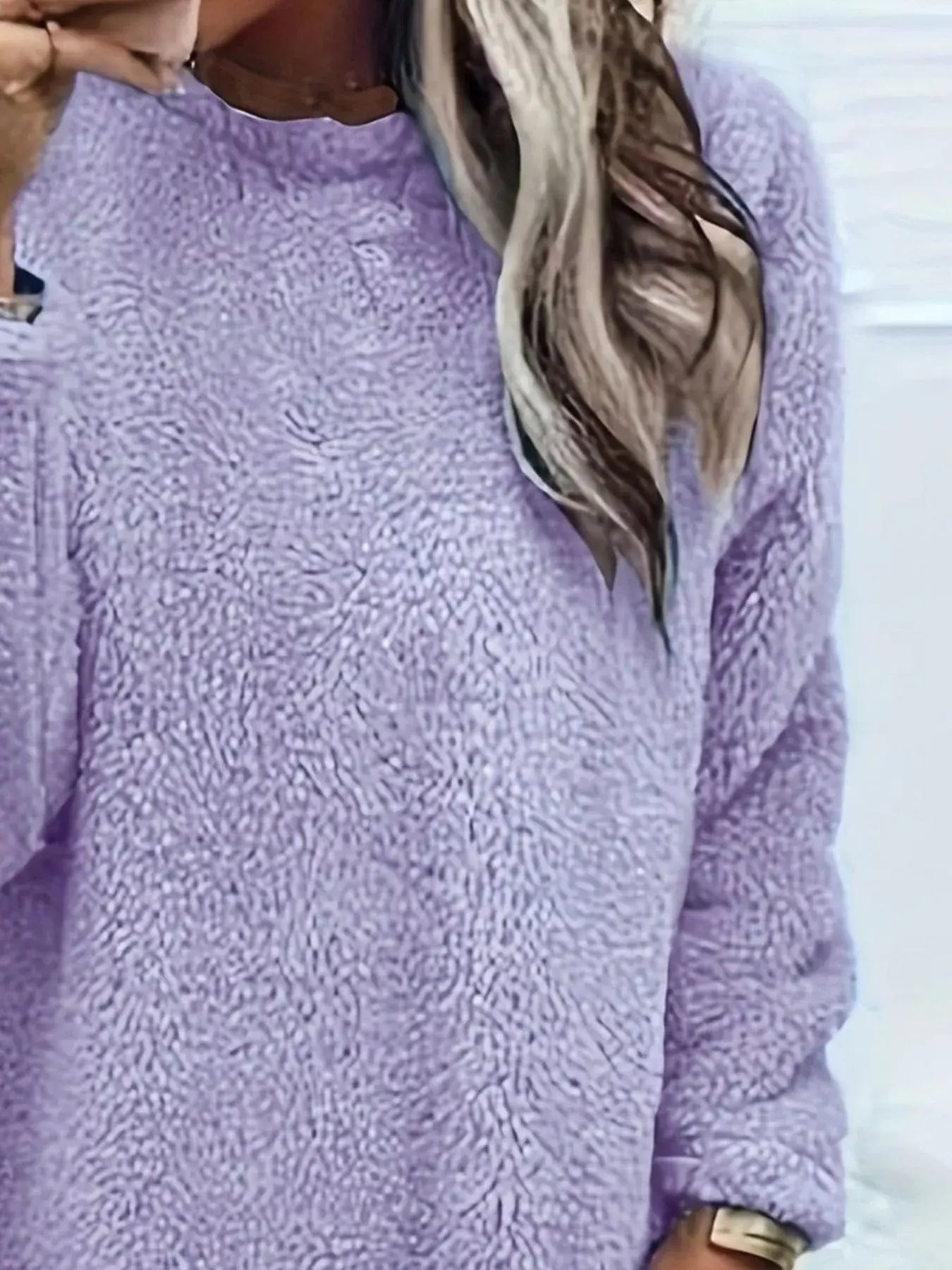 Fleece Long Sleeve Sweatshirt - Trendsi - Flyclothing LLC