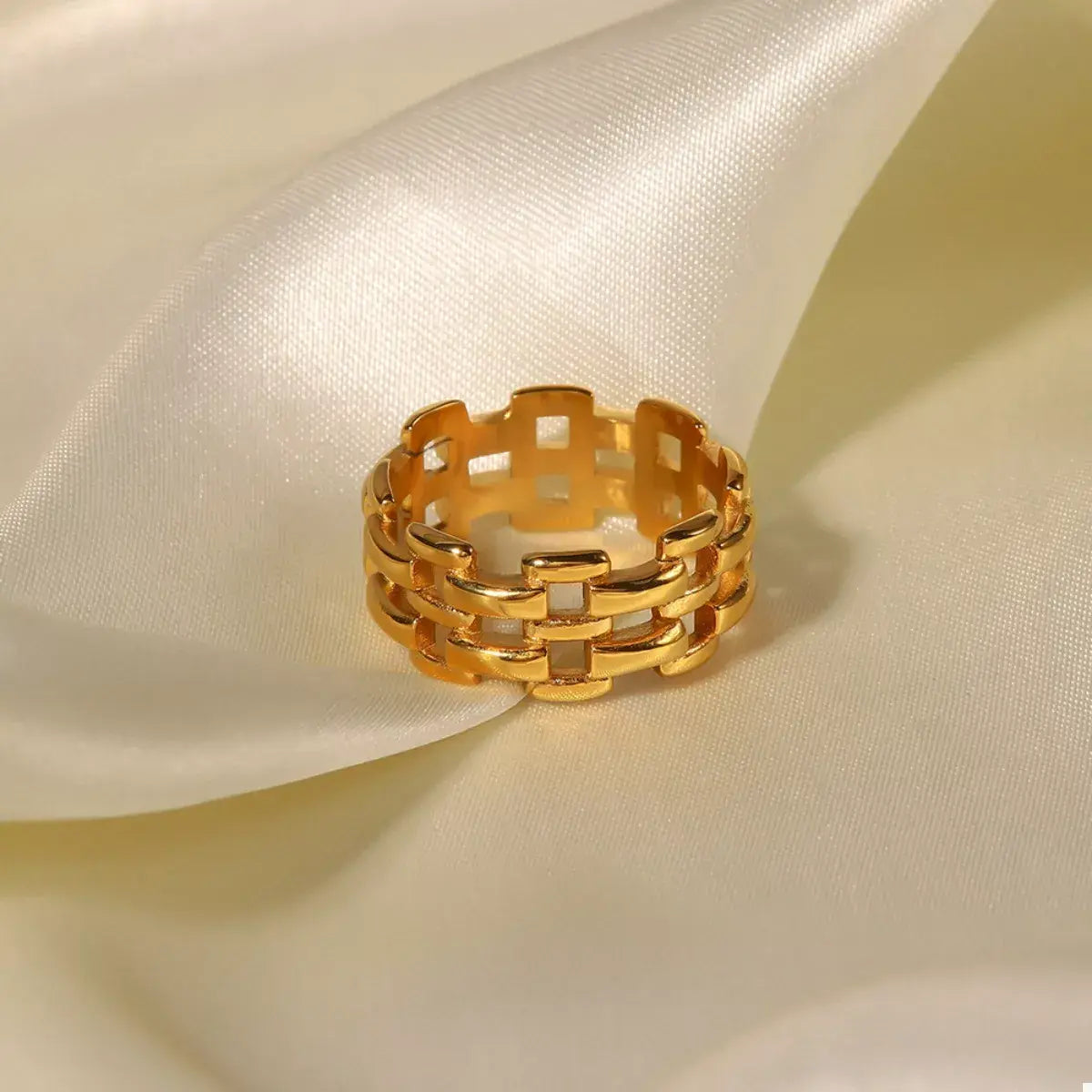 18K Gold-Plated Cutout Ring - Trendsi - Flyclothing LLC