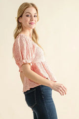 And The Why Lovely Textured and Smocked Top - Trendsi - Flyclothing LLC