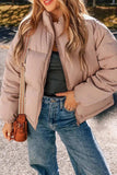 Turtleneck Zip Up Long Sleeve Winter Coat - Trendsi - Flyclothing LLC