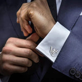 Handmade Frosted Personalized Name Abbreviation Metal Cufflinks - My Store - Flyclothing LLC