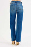 RISEN Full Size Mid Waist Fit Boyfriend Knee Distressed Jeans Plus Size - Trendsi - Flyclothing LLC