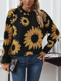 Sunflower Round Neck Long Sleeve Sweater - Trendsi