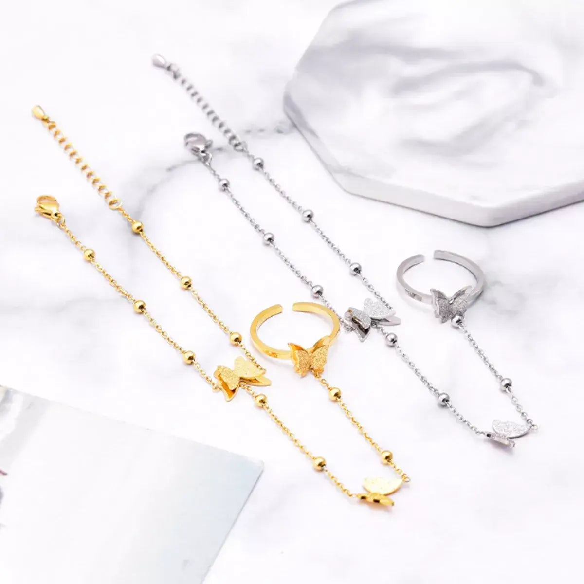 Butterfly Charm Finger Bracelet - Trendsi - Flyclothing LLC
