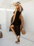 Lace Up Sleeveless Sweater Dress - Trendsi - Flyclothing LLC