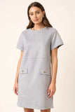 Mittoshop Suede Short Sleeve Mini Dress - Trendsi - Flyclothing LLC