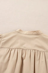 Leopard Frill Short Sleeve Blouse - Trendsi - Flyclothing LLC