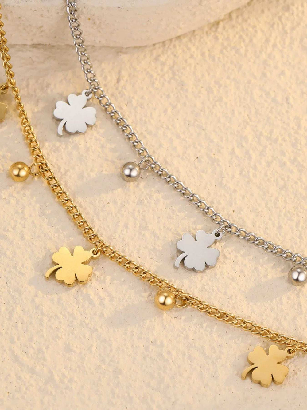 Stainless Steel Four Leaf Clover Bracelet - Trendsi - Flyclothing LLC