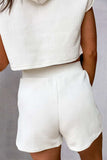 Textured Drawstring Hoodie and Shorts Set - Trendsi - Flyclothing LLC