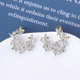 925 Sterling Silver Moissanite Lucky Clover Earrings - Trendsi - Flyclothing LLC