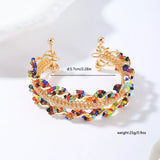 18K Gold-Plated Three Layered Open Bracelet - Trendsi - Flyclothing LLC
