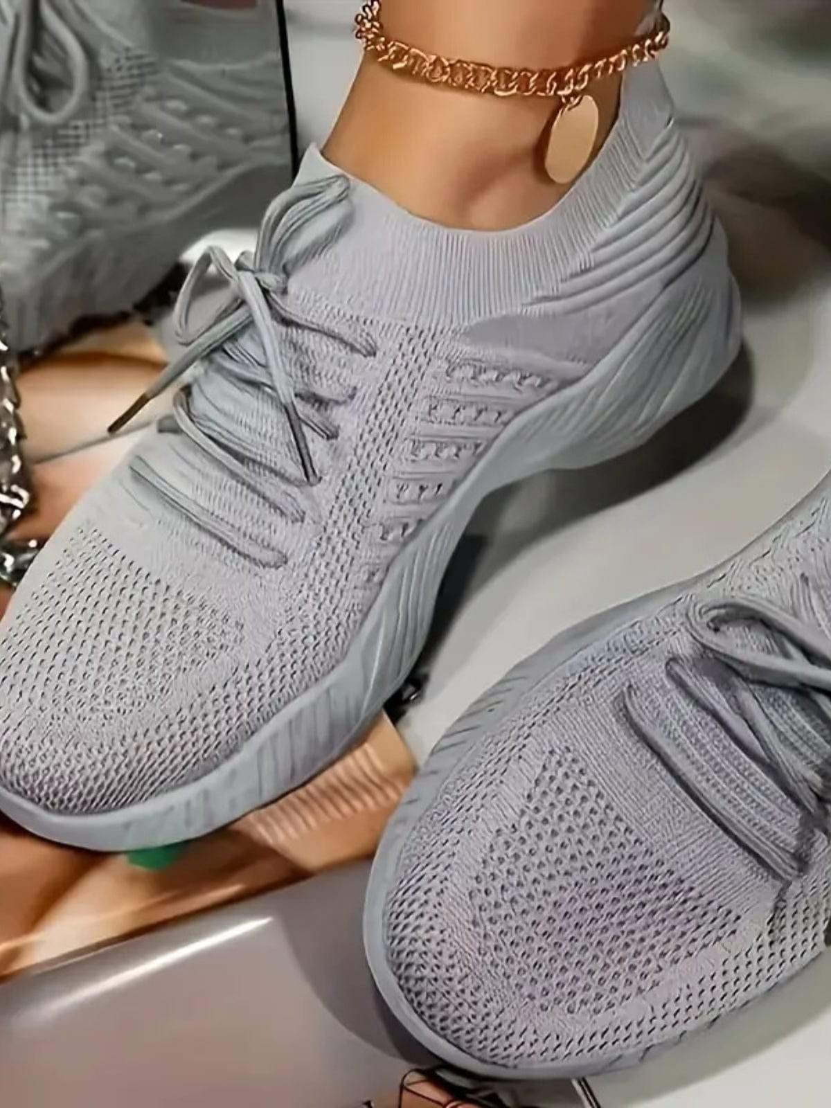 Mesh Round Toe Flat Athletic - Trendsi - Flyclothing LLC