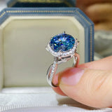 5 Carat Moissanite Halo Engagement Ring - Trendsi - Flyclothing LLC