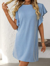 Mandy Ruffled Round Neck Short Sleeve Dress - Trendsi - Flyclothing LLC