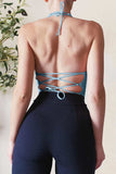 Backless Lace-Up Halter Neck Cami - Trendsi - Flyclothing LLC