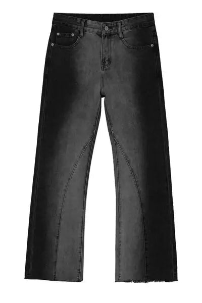 Frayed Hem Jeans with Pockets - Trendsi - Flyclothing LLC
