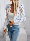 Printed Zip Up Long Sleeve Jacket - Trendsi