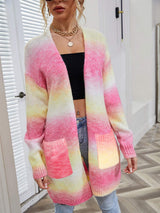 Angel Wings Full Size Pocketed Open Front Gradient Cardigan - Trendsi - Flyclothing LLC