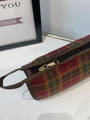 Contrast Plaid Clutch with Zipper - Trendsi