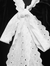 Lace Bow Tie Velvet Blouse - Trendsi - Flyclothing LLC