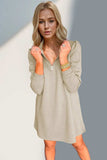 Double Take Textured Quarter Zip Long Sleeve Dress - Trendsi - Flyclothing LLC