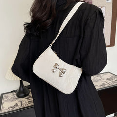 Bow PU Leather Shoulder Bag - Trendsi