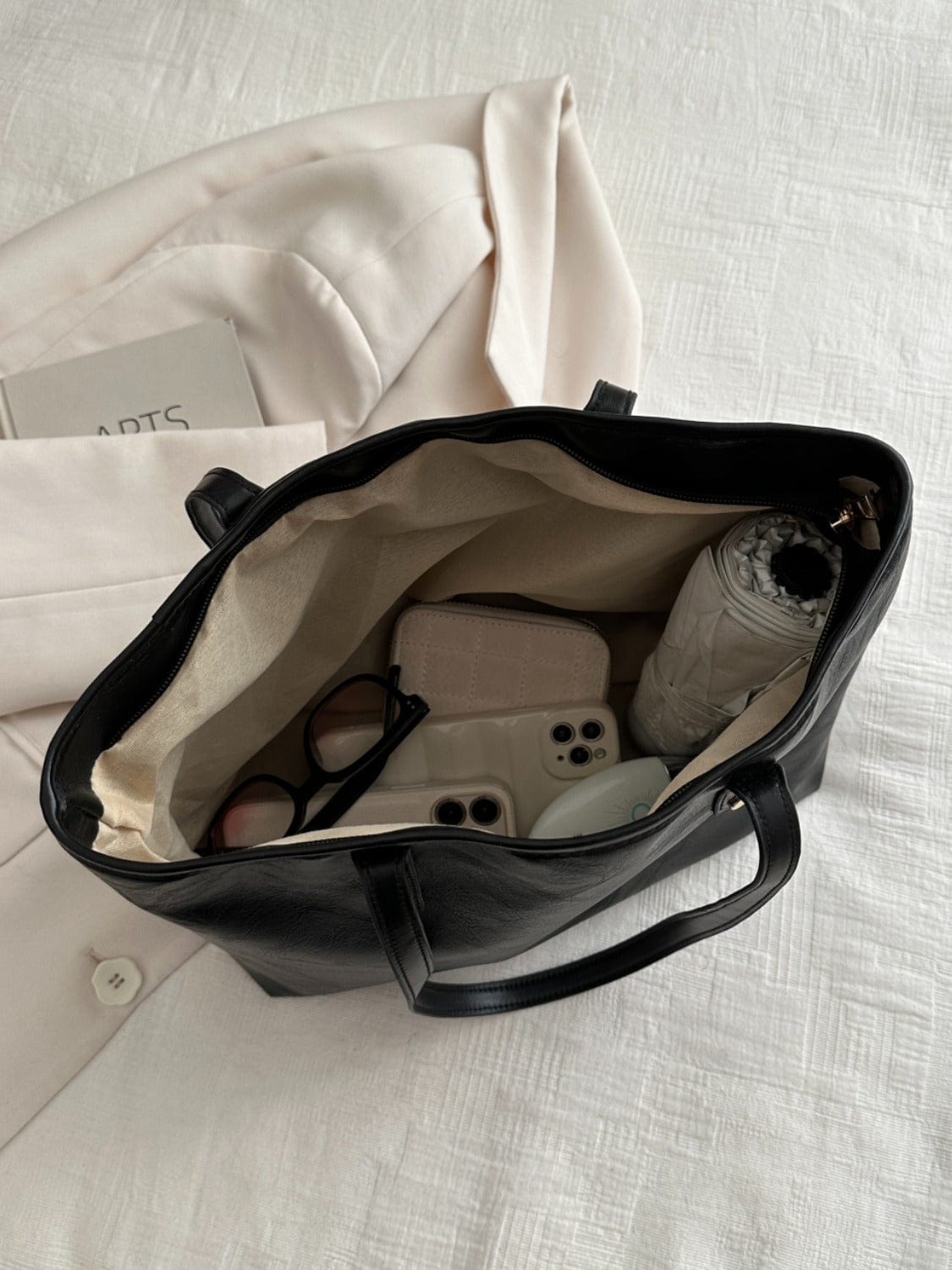 PU Leather Medium Shoulder Bag - Trendsi